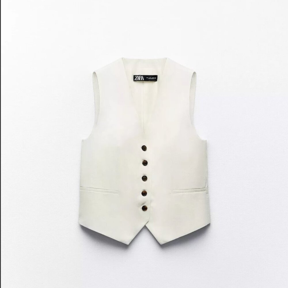 ZARA Tailored Linen Waistcoat
